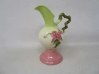 Hull Woodland Pottery W6 - 6 1/2 Pink and  Green Ewer Pitcher