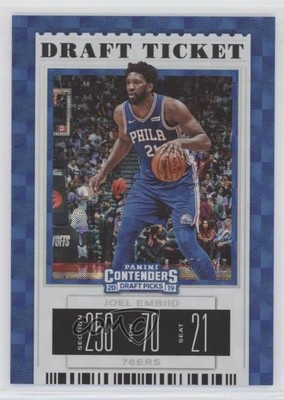 2019 Contenders Draft Picks Ticket Hyper 7/75 Joel Embiid (Blue Jersey) #21 o7m