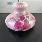 ANTIQUE Milk HAND PAINTED GLASS LAMP SHADE