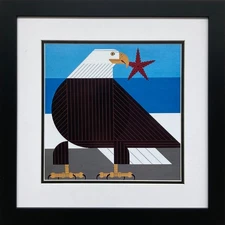 Charley Harper "Star and Stripes"  Custom Framed Art Print, Birds