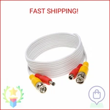 Cables Direct Online 20FT White Premade BNC Video Power Cable Extension Wire for