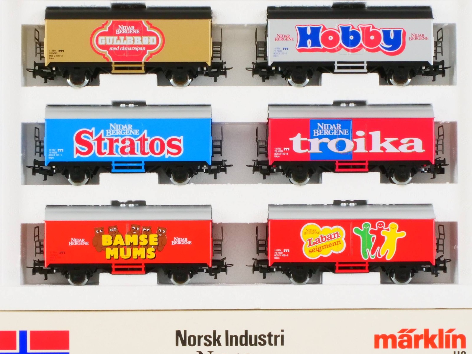 Märklin 4484 Freight Car Set Norsk Industri H0 NSB Mint! In Box BL 1707-15-80