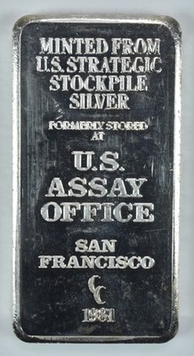 1981 10 Troy Oz Silver Bar US Assay Office | eBay