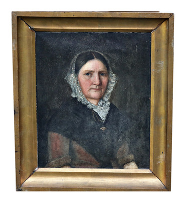 Portrait of Woman   Probably Oline Jorgine Kehlet (1821)   Oil On Box, 19. Jh