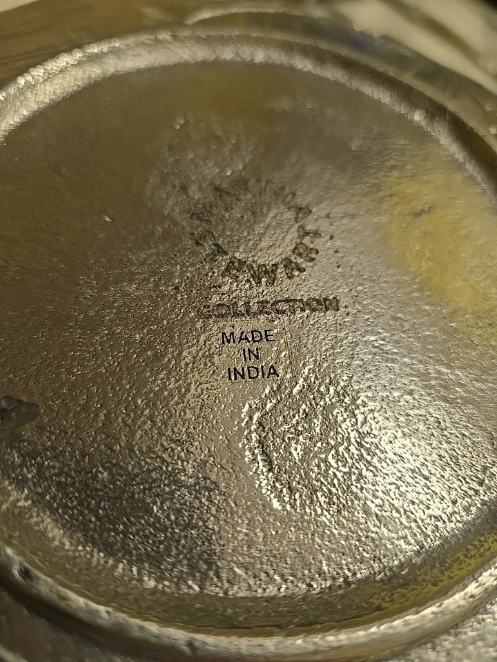 Martha Stewart Park Leaves Collection 12' X 4" Salad Bowl 2 Leaf Tongs - Slv Tn - Image 3 of 4