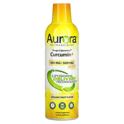 2 X Aurora Nutrascience, Mega-Liposomal Curcumin+, Organic Fruit, 450 mg, 16 fl