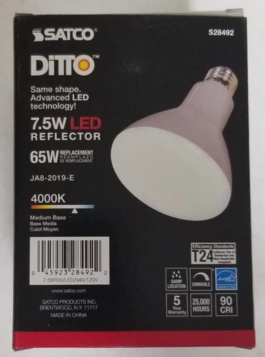 SATCO Ditto 7.5 W LED Reflector Dimmable 65 W Replacement White Light Bulb - Picture 2 of 5