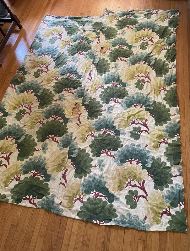 MCM barkcloth Asian type trees