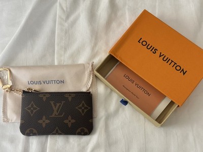 Louis Vuitton Monogram Key Pouch Pochette Cles Coin Purse W/Box & Bag