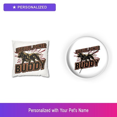 Custom Pitbull Pit Bull Pet Lover Gift Set Pillow Clock Personalized Name Bundle
