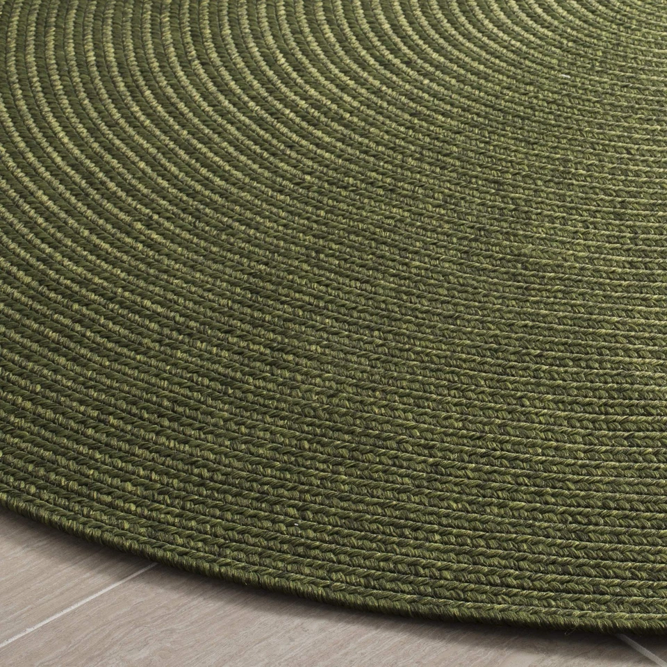 Washable Rug Outdoor Braided Collection - 8' Round, Green, Handmade & Reversi... - Image 3 of 3