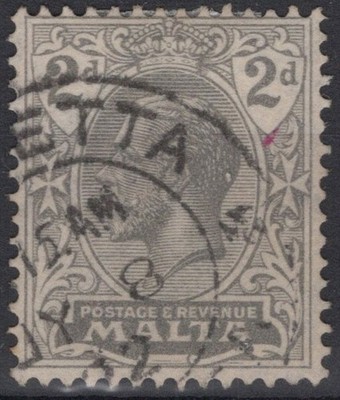 ENGLISCHE KOLONIEN MALTA 1921-22 GEORG V 2 D. GRAU N.100 US.