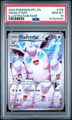 PSA 10 Wigglytuff IR #105 2025 Pokemon Pfl En Phantasmal Flames
