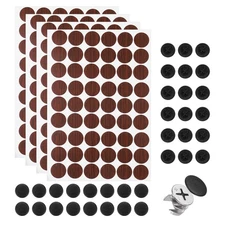 216Pcs Screw Hole Stickers and 200Pcs 16.5x4.5mm Screw Cover Caps, Black