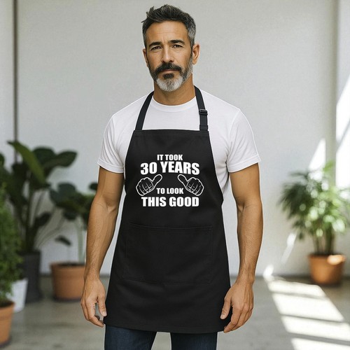 30th Birthday Kitchen Apron Cooking BBQ Accessory Gift Idea Born in 1995 Thirty - Picture 4 of 6