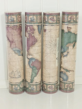One (1) Imperial Old World Map Nautical Compass 5 YD Wallpaper Roll Pre-Pasted