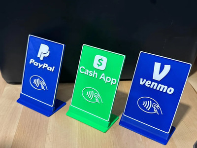 NFC Tap to Pay Stand - 3D Printed Contactless Payment Sign - Venmo PayPal CashAp
