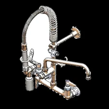 T&S Brass MPY-8WLN-12-4C EasyInstall Wall Mount 8" Center Mini Pre-Rinse Faucet