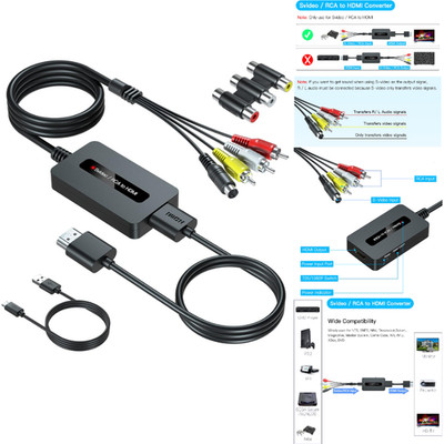 S-Video zu HDMI Konverter Full HD 1080P AV RCA Adapter