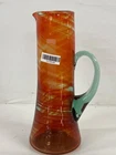 Vibrant Amerina Colored Vintage Blenko Art Glass Pitcher 12" Tall