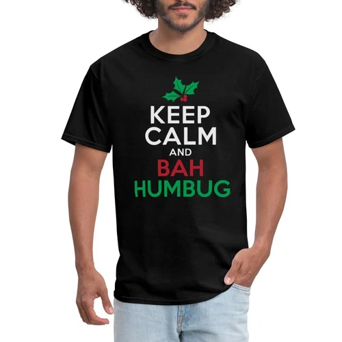 Keep Calm and Bah Humbug Xmas Men's T-Shirt