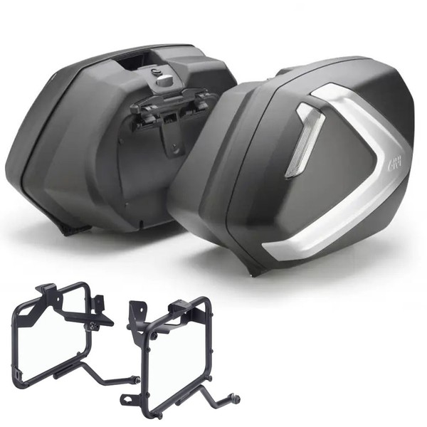 Givi V37NT + PLX3112 Seitenkoffer Mit Rahmen FüR Suzuki DL 650 V-Strom 2021 2022-image