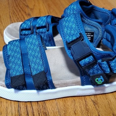 Gravity Defyer Verso Cloud Mens Cafe Sport Sandals Blue Hook Loop Size 9