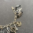 Sterling Silver 925 Lot Bracelet A6 Glass Beads White Black Family Hope Love Mom — photo 6