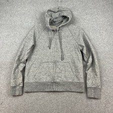 UNIQLO Gray Hoodie Full Zip Up Jacket Pockets Heather Size Medium M Cotton Poly
