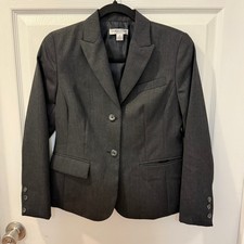 Vintage Pendleton Petite Size 4 Women's 100 Virgin Wool Blazer Gray Academia