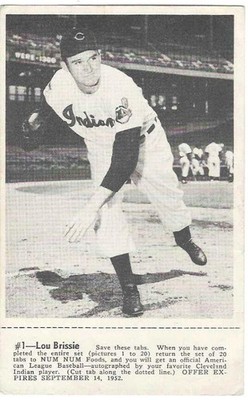 1952 Num Num Cleveland Indians - Lou Brissie #1
