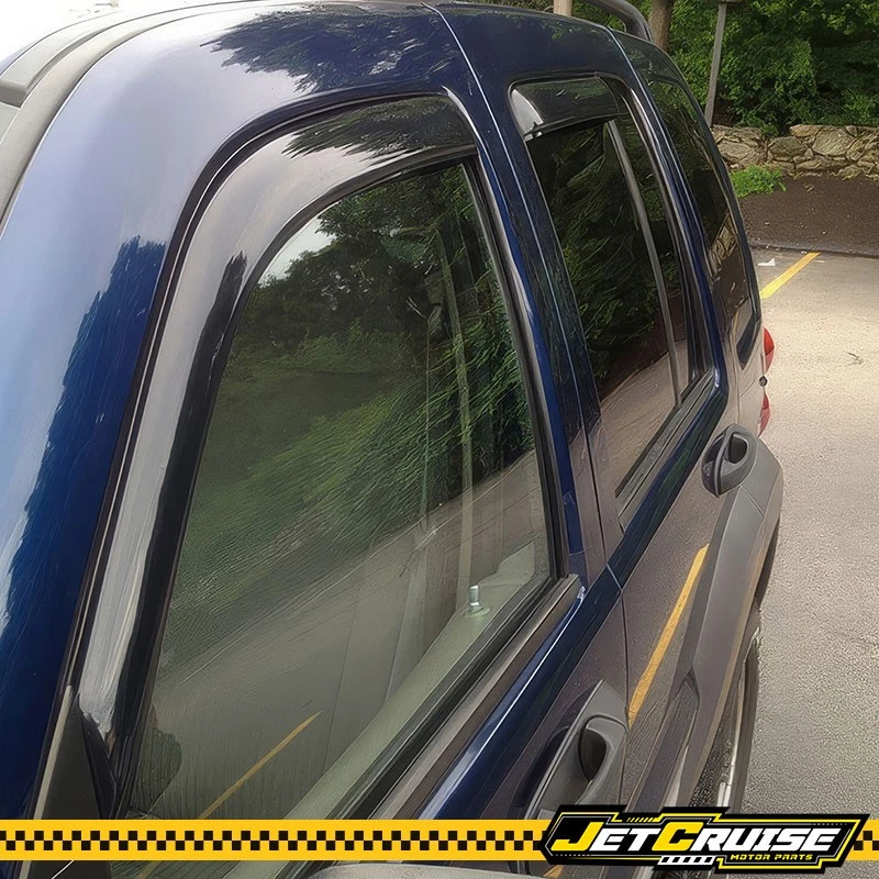 Se adapta a 02-07 Jeep Liberty en canal acrílico ventana visera lluvia protector solar deflector Foto 4 de 4