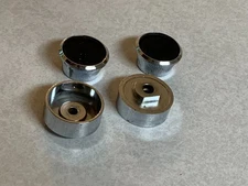 1965 ? CADILLAC SET OF 2 RADIO KNOBS WITH INNER KNOB BEZEL GM 1485456 &  1485534