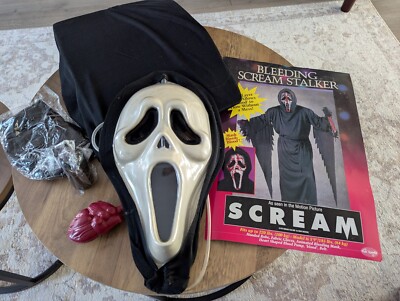 1997 Bleeding Scream Stalker Costume, Scream Mask Fun World, Hard To Find *READ*