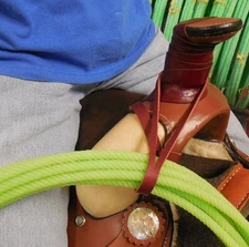 Lariat Rope Holder Loop Strap 24" Soft Latigo Leather Amish Made for Eddy's Tack