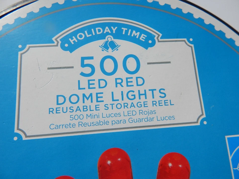 Wal-Mart Holiday Time 500 LED Red Dome Lights Green Wire Indoor/Outdoor - Image 2 of 4