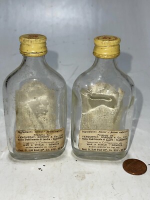 2) Gordon's Distilled Dry London Gin Miniature 1.7 oz EMPTY Glass