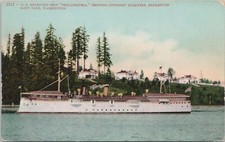 Lithograph- US Navy Receiving Ship Philadelphia at Bremerton Washington 1910s
