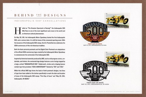 US FDC SC#4530 Official Ceremony Collection- Indianapolis 500 Century 1911-2011 - Picture 4 of 6