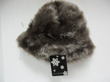 Emanuel Geraldo Ladies Faux Fur Hat Brown One Size New  
