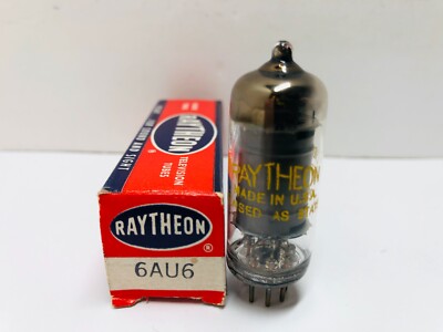 Raytheon 6AU6 NOS NIB LIFE TEST Great Results Emission Near 100% Tube
