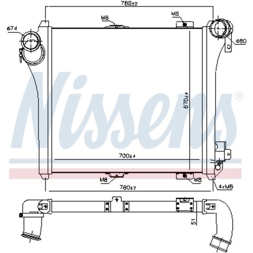 HELLA 8ML 366 340-561 Ladeluftkühler – Aluminium-Kunststoff Kühlrippen Gelötet Für VW Crafter