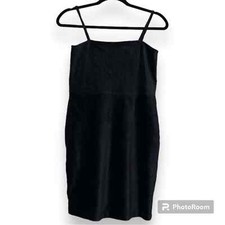 FOREVER 21 juniors size large black knit dress spaghetti straps zips closed nwt