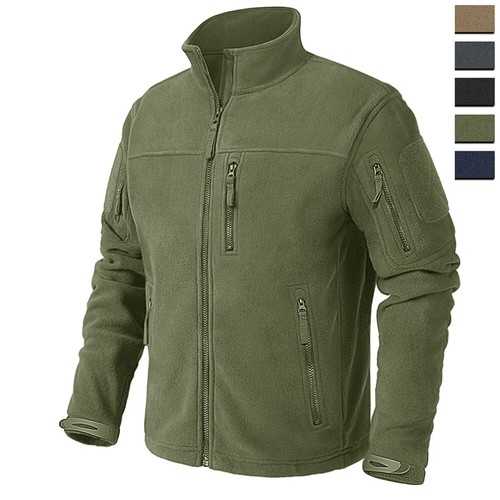 Men's Atheletic Fleece Jacket Outdoor Hiking Cargo Work Training Active Coat