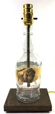 Buffalo Trace Bourbon Whiskey Liquor Bar Bottle TABLE LAMP Light w/ Wood Base