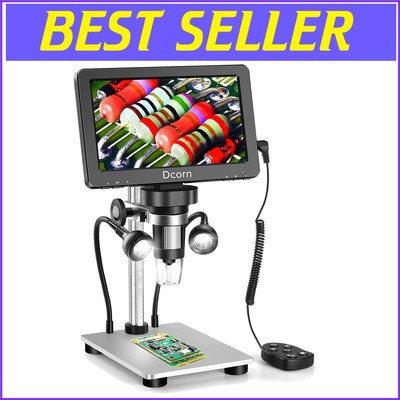 Versatile 7-Inch Digital Microscope with 12MP Camera for Soldering & Inspection