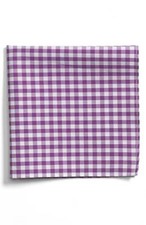 L1224 Lavender Gingham Cotton Pocket Square One Size