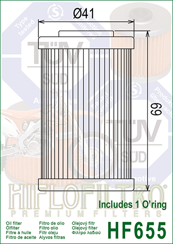 Hiflofiltro HF655 Oil Filter 3 Pack KTM 250 XCF-W 4-Stroke, 250 XC-F - Picture 2 of 2