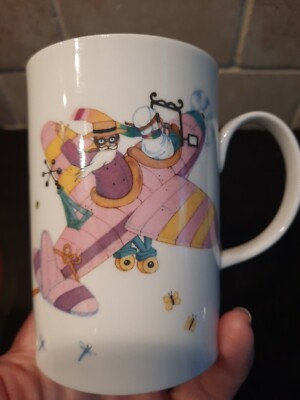 Dunoon Arche Noah Tasse Designed by Cherry Denman Fine Bone China Vintage Tiere