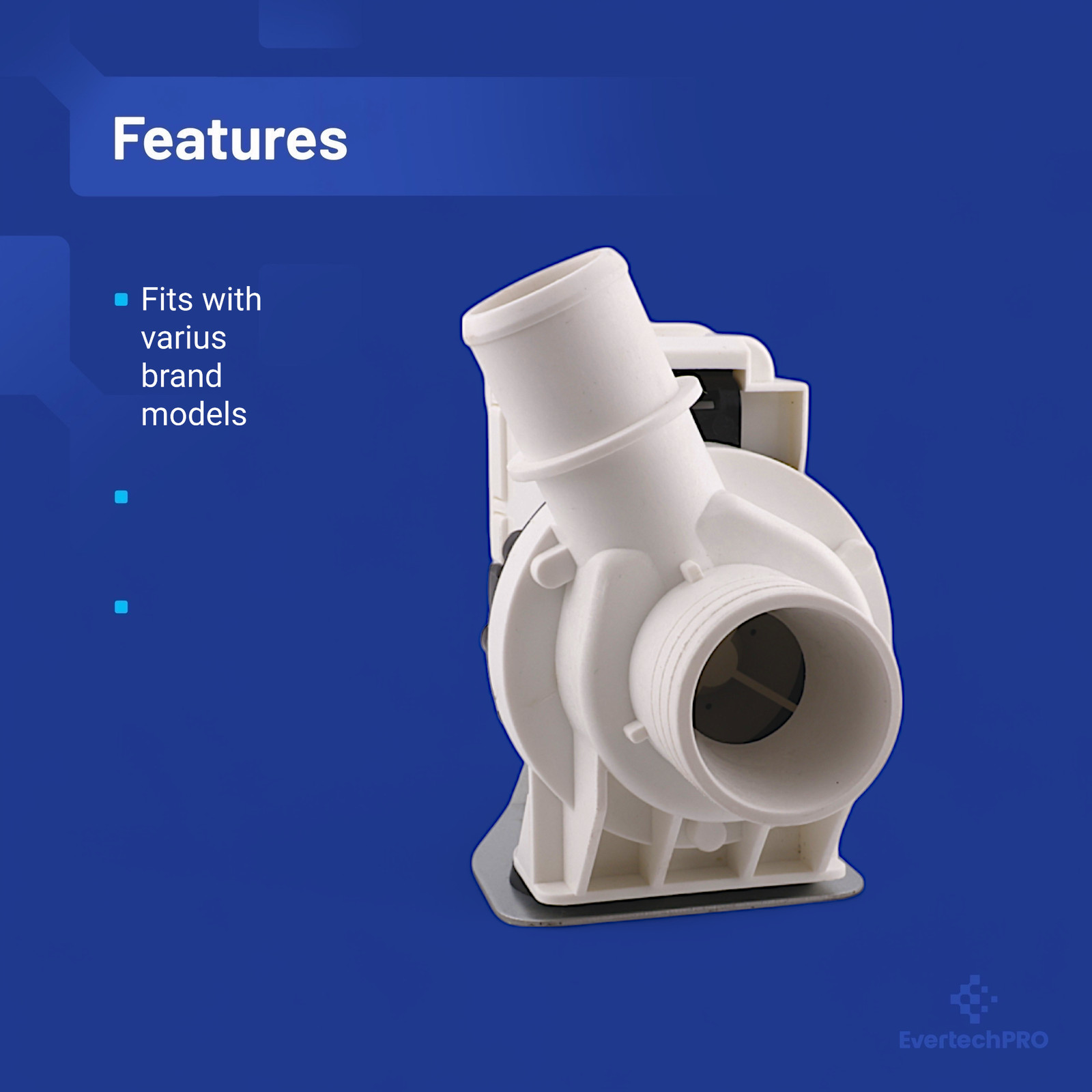 EVERTECHPRO WH23X10030 Washer Drain Pump Compatible with GE Other Washer Models